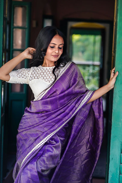 Nur Jahan In Purple Saree